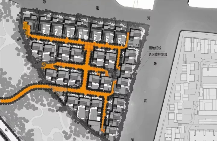 王字型路網(wǎng)造分解人流，保證入口私密性